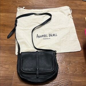 Annabel Ingall Elegant Black leather Crossbody Bag